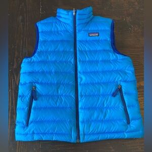 Patagonia Bright Blue Quilted Puffer Vest boys L (12)